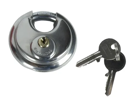 Rond Discus Manille Cadenas - Acier Inoxydable - Avec 2 Clés (70mm) Résistant