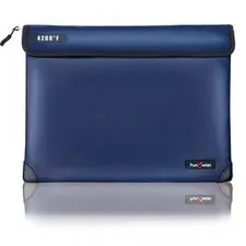 Fireproof Waterproof Money Document Bag Safe Storage Blue 13.9x10.6 In