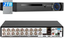H.265+ 16CH DVR 5in1 for Security Camera System 1080P Recorder with 2TB HDD