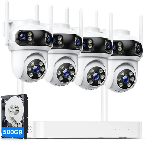 5G Wifi 10CH NVR Outdoor Wireless Security Camera System Triple Lens 2 Way Audio