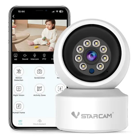 WiFi Camera Indoor Wireless, 1080P with 5X Zomm, 360° Pan-Tilt, Color Night V...