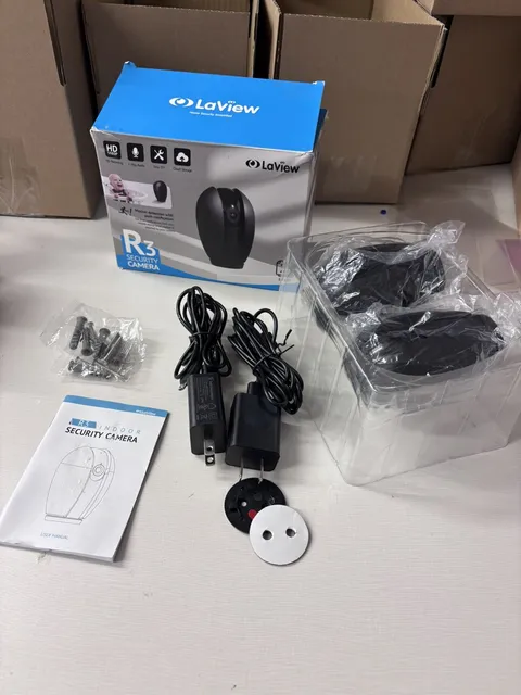 LaView R3 Security Camera 2 Pack 1080P HD Indoor Smart Home Black LV-PWR3B-2PK