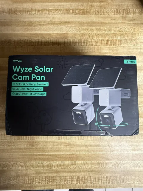 Wyze Solar Cam Pan 2 Pack 2K Battery Security Cameras w/ Solar Panels New