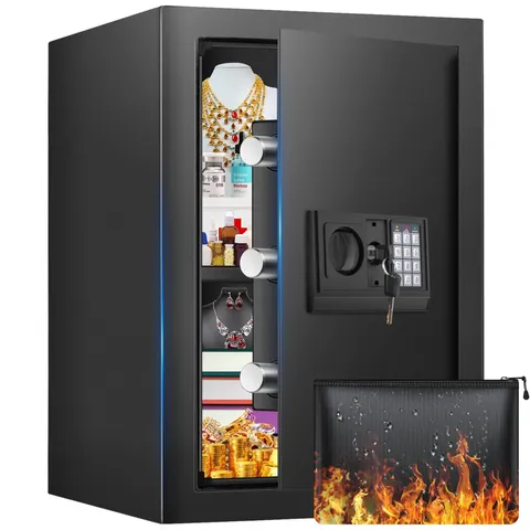 16.54 Inches Tall Safe Box, 2.5 Cuft Home Safe with Fireproof Waterproof Bag,...