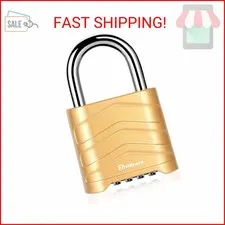 Combination Lock, 4 Digit Heavy Duty Padlock Metal Outdoor, Weatherproof Alloy L