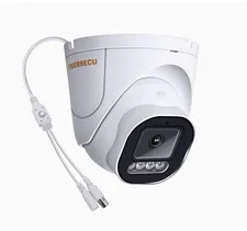 TIGERSECU 5MP Wide Angle Dome Security Camera (96 degrees), White 