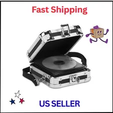 Lockable CD Case Holder - 24 Disc Portable Storage with Handle - Black