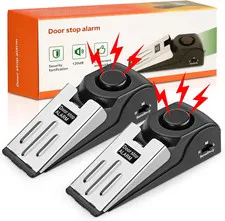 Upgraded Alarm Door Stops, Portable Security Hotel Safety Door Stoppers for Bott