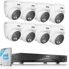 ZOSI 16CH C220 4K 8MP 8 x 8MP PoE IP Cameras POE Security Camera System 4TB HDD