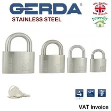 GERDA Heavy Duty Stainless Steel PADLOCK Security OPEN SHACKLE 30-60 mm RESYSTA