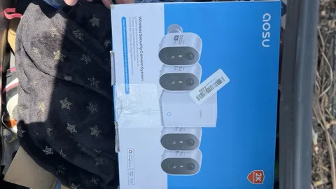 AOSU WirelessCam System 4-Cam Kit 2K Wi-Fi Indoor/Outdoor Alexa Google
