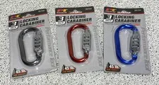 Lot of 3 Combination Locks Carabiner 3 Number Lock Set Your Own Combination 45lb