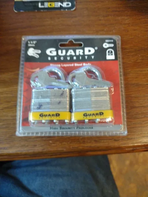 2 Pack Laminated Steel Padlock 1-1/2 In. 38mm Keyed Alike Brass Cylinder 4 keys