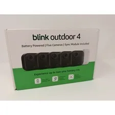 Blink Outdoor 4 (4th Gen) Battery Powered System w/ Sync module 5 camera System