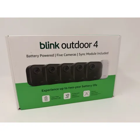 Blink Outdoor 4 (4th Gen) Battery Powered System w/ Sync module 5 camera System