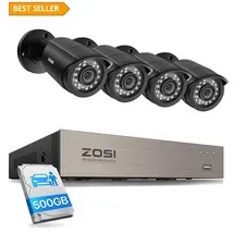 Advanced 8 Channel Security Camera System with AI, 24/7 Recording & Alerts