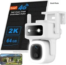 4G LTE Wireless Solar Security Camera Outdoor 360 Deg PTZ 64GB Night Vision 