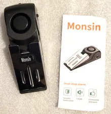 4 Monsin Security Wedge Doorstop Alarm, 120dB for Home or Travel