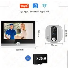KAK Smart WiFi Video Doorbell Camera 1080P 4.3" LCD Peephole Intercom