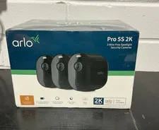 Arlo Pro 5S 2K Wireless 3 Camera Security Kit w/Dual Band WiFi 2 way Audio Black
