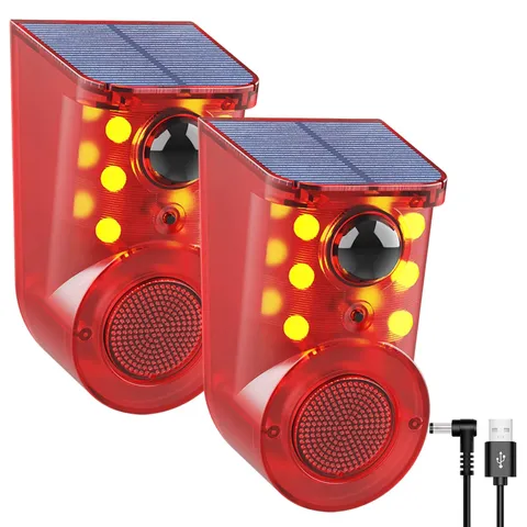 Solar Outdoor Motion Sensor Alarm 3 Working Mode Motion Activated Alarm 120dB...