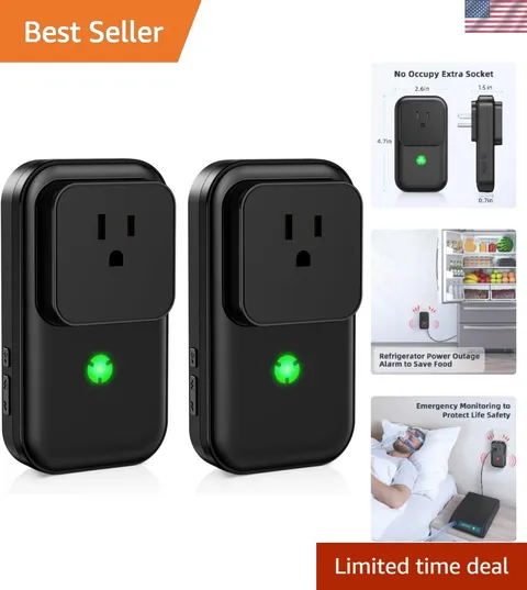 Battery-Powered Power Failure Alert - 2 Pack with LED Indicator & 110dB Sound
