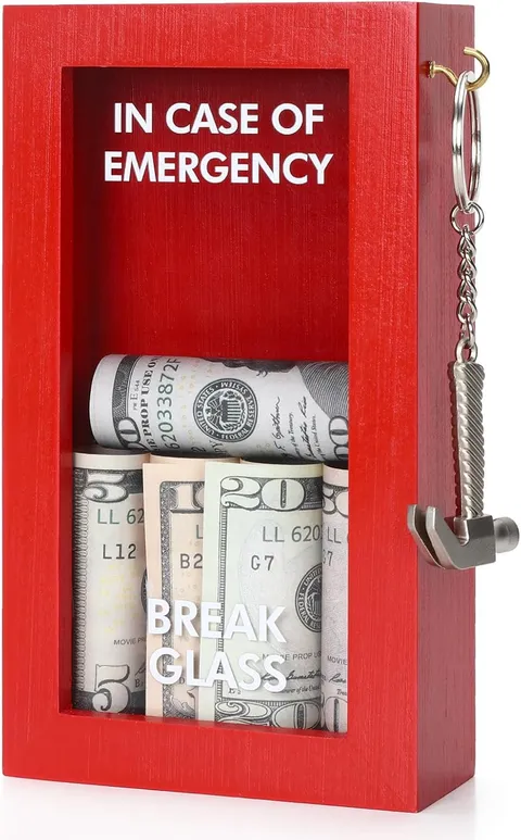 Break in Case of Emergency Box, Money Gift Idea, Fun Desk Decor | Wooden DIY Gag