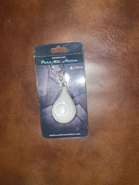 Brand New Safesound Personal Keychain Alarm 125 Decibels White