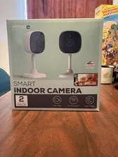 Merkury Smart Indoor Camera 2-Pack Wi-Fi Live Video Night Vision 128GB