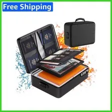 5200°F Fireproof & Water-Resistant Document Organizer with Lock - Portable Safe