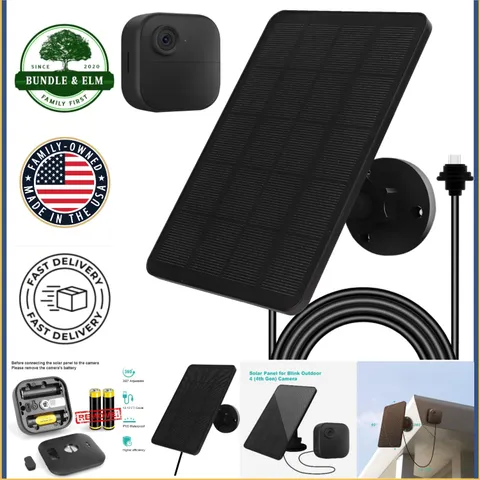 Efficient Solar Panel for Blink Outdoor 4,  Waterproof with Adjustable Mount