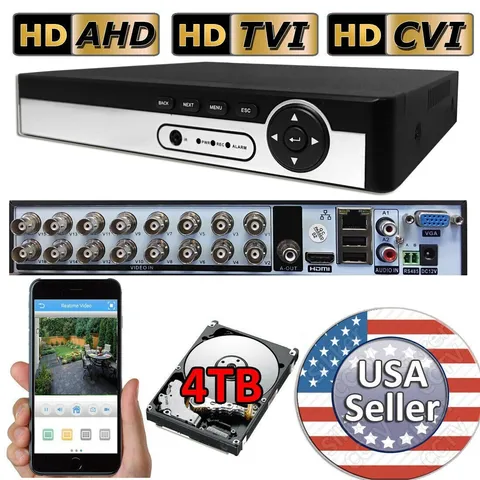 Sikker 16 Channel DVR recorder Security camera system 1080P with 4TB Hard drive