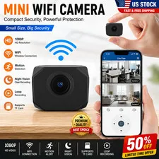 Mini Camera WiFi 1080P HD Smart Home Security Portable IP Cam Remote Monitoring
