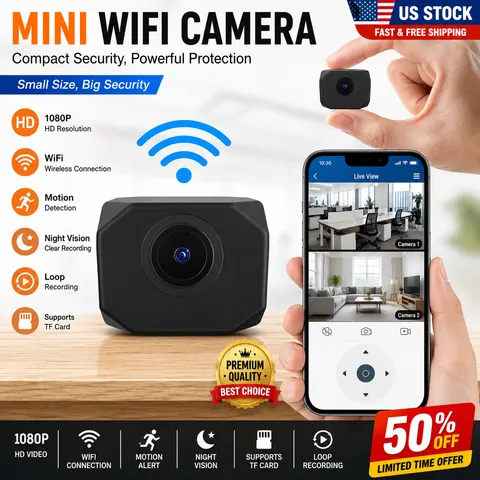 Mini Camera WiFi 1080P HD Smart Home Security Portable IP Cam Remote Monitoring