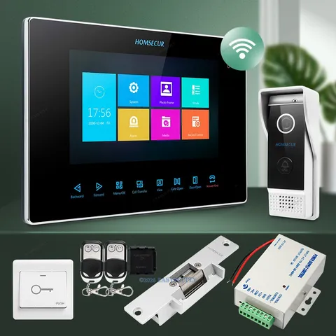 HOMSECUR 7" Wired WIFI Video Door Entry Security Intercom with Waterproof Camera