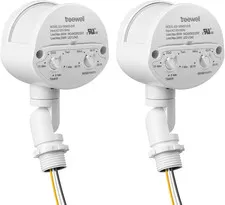 2 Pack Motion Sensor, 180-Degree Replacement Motion Detector, Adjustable Time &