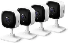Tapo C110P4 Indoor Wired Security Camera 2K Night Vision Motion 4-Pack White