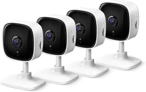 Tapo C110P4 Indoor Wired Security Camera 2K Night Vision Motion 4-Pack White