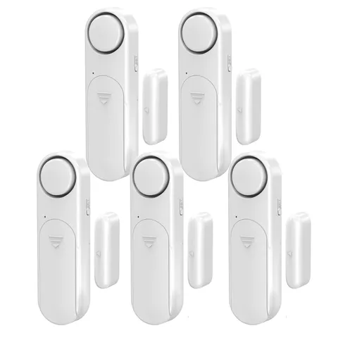 Window & Door Alarm When Opened 5-Pack for Kids Safety/Home Security, White