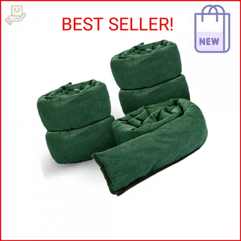 5 Pcs Water Barrier 5 ft x 6.5 Inch Flood Barriers for Home Reusable Absorbent F