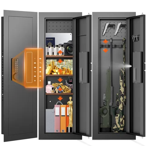 47.24" Wall Hidden Safe, Home Safe with Removable Pegboard & Adjustable Shelve