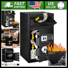 2.8 Cub Depository Drop Safe Fireproof Digital Lock Box for Cash Office Home