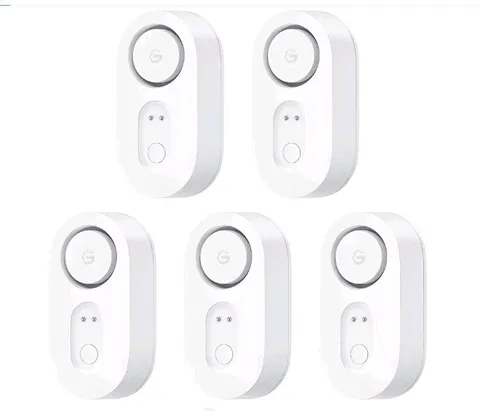 GoveeLife Water Leak Detector 5 Pack 105dB Adjustable Alarm (5 Pack+1 =6 Total)