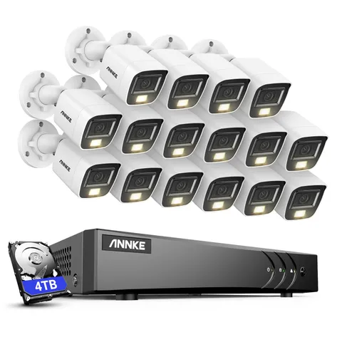 ANNKE 16CH 3K Lite DVR 5MP Color Night Security Camera System AI Human Detection