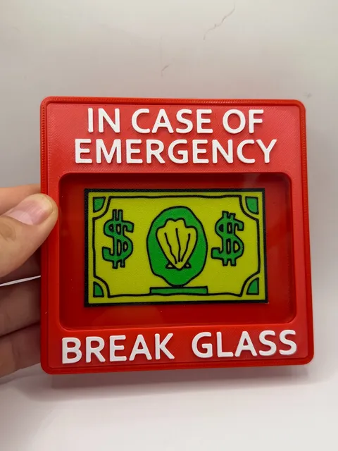 Emergency Money Box | Break Glass in Case of Emergency | Funny Cash Holder | Gif