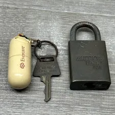 VTG American Lock Co. USA Padlock Solid Brass US Military Series 40 W/Key