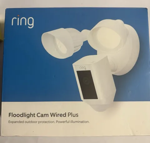 Ring Floodlight Cam Wired Plus Motion-Activated Camera 1080p White NEW