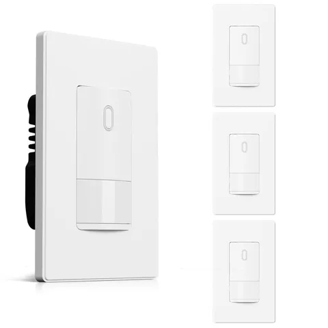 4-Pack Motion Sensor Light Switch - 120° PIR, UL Certified, Matte White