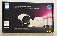 Philips Hue Secure Starter Kit Camera Plus 2 Sensors Hue Bridge Alexa
