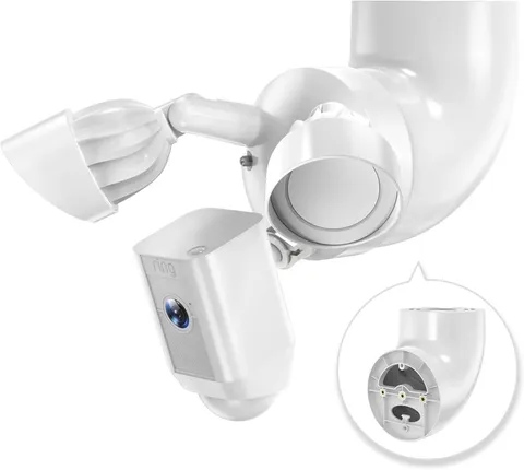 Eave Mount For Floodlight Cameras 90 Degree Soffit Adapter Bracket White Color